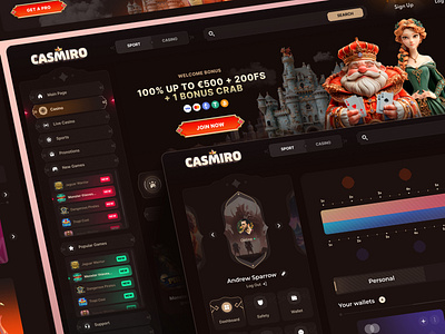 Casmiro - Web3 crypto casino dashboard betting blockchain game casino banners casino bonus crash ui crypto casino dashboard ui gambling game ui igaming online casino dashboard slots ui telegram game app telegram mini app web3