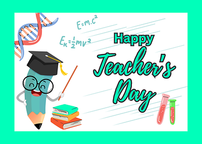 Teacher's Day card design attractive cards attractive design beautiful attractive elements beautiful designs best color scheme best font eye catching colors graphic design graphics illustration teachers respect card design