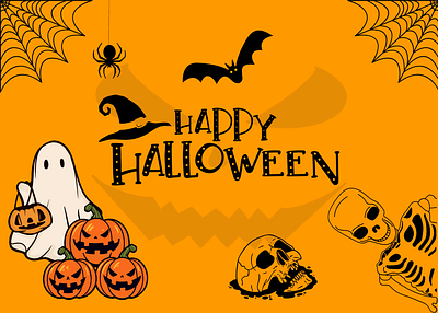 Halloween card design attractive cards attractive design beautiful designs beautiful elements best color scheme best font graphic design graphics happy halloween illustration