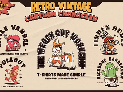 Retro Vintage Mascot Logo Design brand design brand identity branding cartoon character cartoon logo character design custom logo food product logo graphic design illustration logo mascot logo retro logo retro mascot sports team logo tshirt design vector vintage logo vintage mascot
