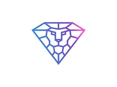 Geometric Diamond Lion Head Logo logo