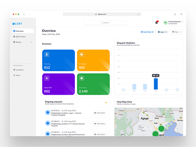 E-Lab Sample Tracking Dashboard app design minimal ui ux web