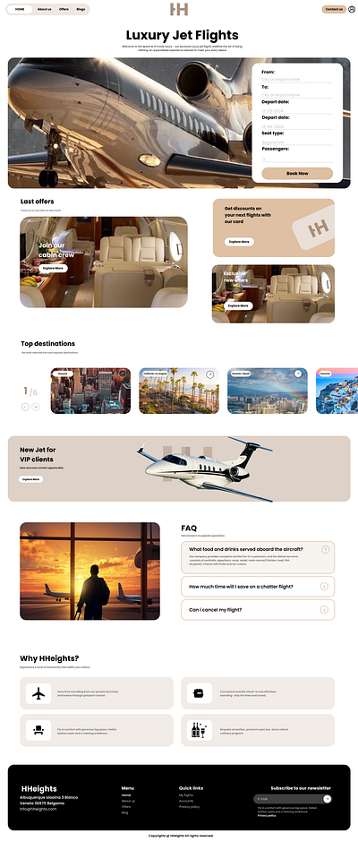 Luxury Jet Flights Landing page app branding design graphic design illustration logo ui ux