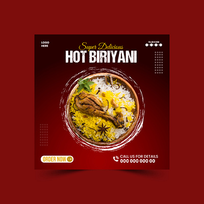 Food Social Media Post Design banner banner design biriyani colour contact design logo poster social cover social icon social media post