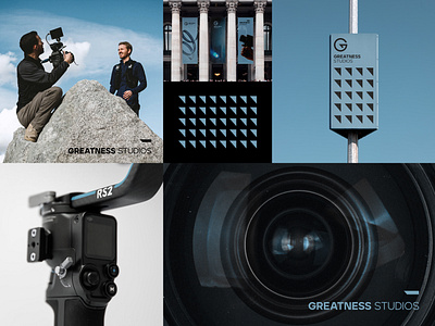 GREATNESS STUDIOS america brand identity branding camera cinematography g logo graphic design greatness studios logo minimal studio video videography