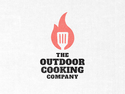 The Outdoor Cooking Co. • Logo Concept chef club cooking fire flame grunge halftone logo screen printing texture