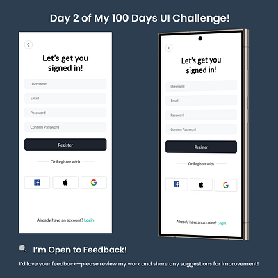 Day 2/100 - Mobile App Signup Screen ui