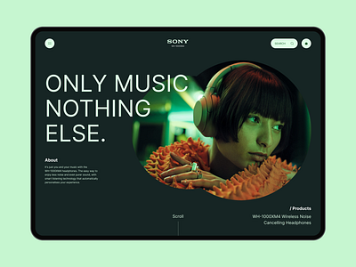 Headphone/Music website application design branding design figma graphic design illustration prototyping responsive design software design ui