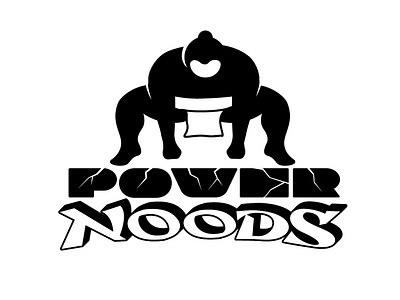 Power Noods (high protein ramen) branding brandmark illustration japan lettering logo logotype power protein ramen sumo wordmark