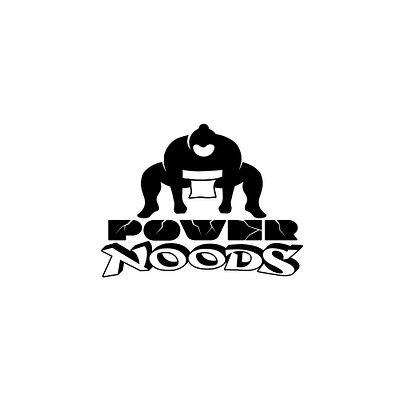 Power Noods (high protein ramen) branding brandmark illustration japan lettering logo logotype power protein ramen sumo wordmark