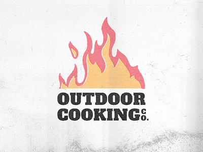 Outdoor Cooking Co. • Logo Concept adventure barbeque bbq campfire concept cooking fire flame grunge logo outdoor screen printing texture