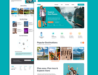 Landing Page For Travel Agency apps design branding design graphic design tourist travel travel agency web travel web ui ui design ux design web design website deisgn