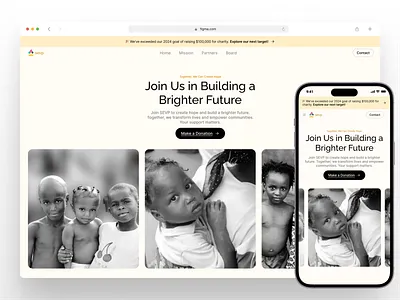 Charity landing website for SEVP design flat landing website minimal responsive ui ux web