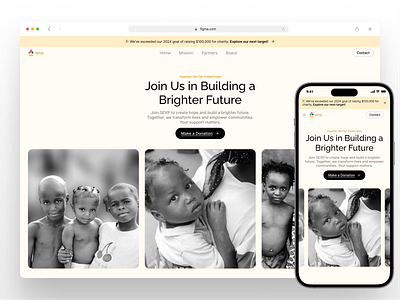 Charity landing website for SEVP design flat landing website minimal responsive ui ux web