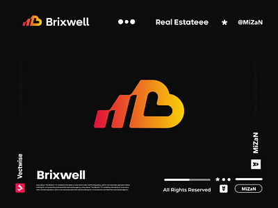 Brixewll Real estate logo b branding building business logo company logo design graphic design heart shape letter b logo design logo logo creation logo design logo redesign logoinspirations love shape real estate real estate agency real estate broker