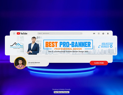 Professional Youtube channel art design social media cover