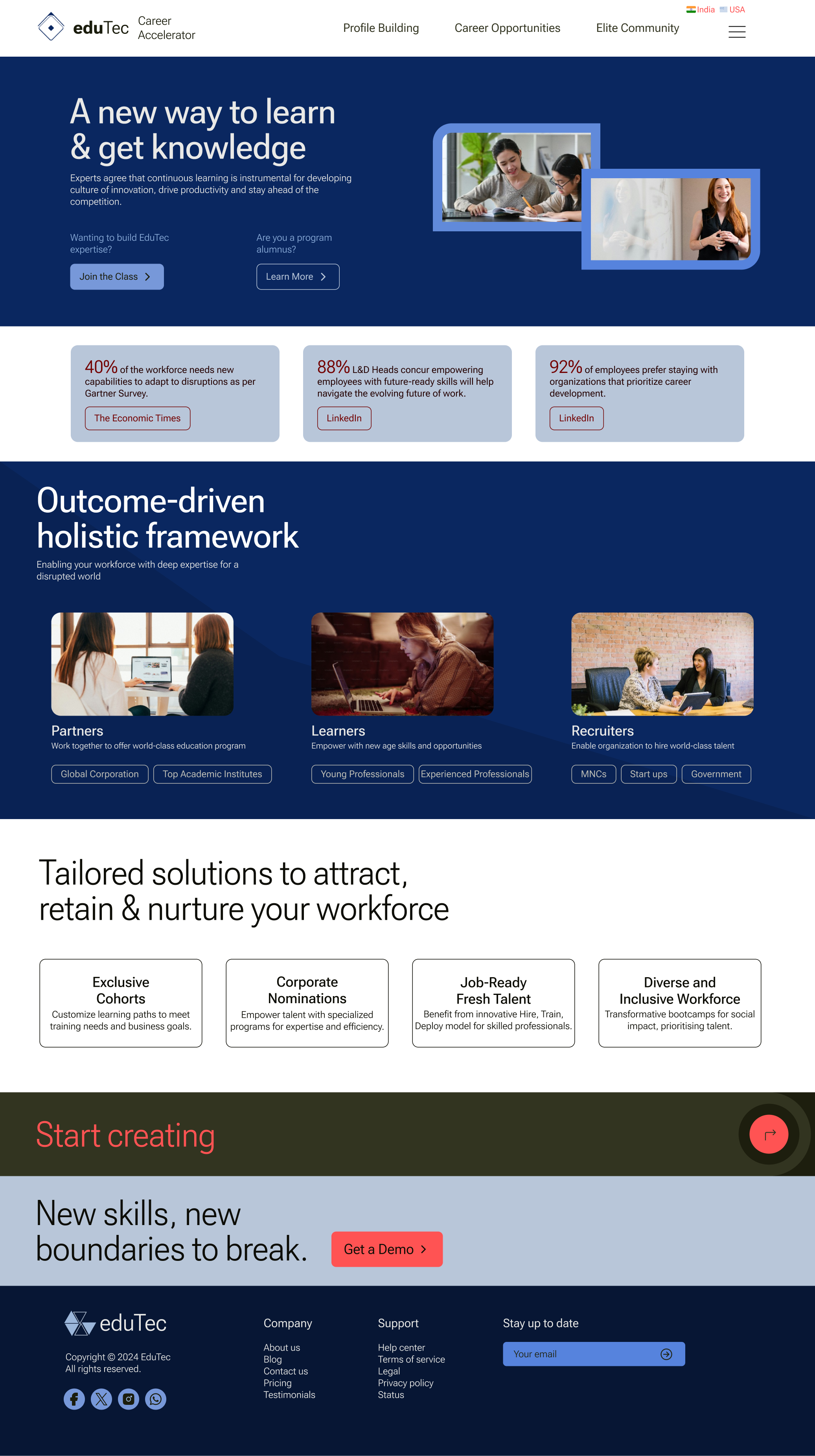 EduTec - Your Learning Journey branding education landing page logo ui ux design