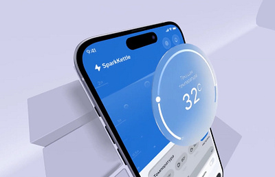 Spark Kettle - 3D UI Animation for Mobile App 3d kettle app design mobile app design product design smart app design ui ui animation ui design ux design uxui