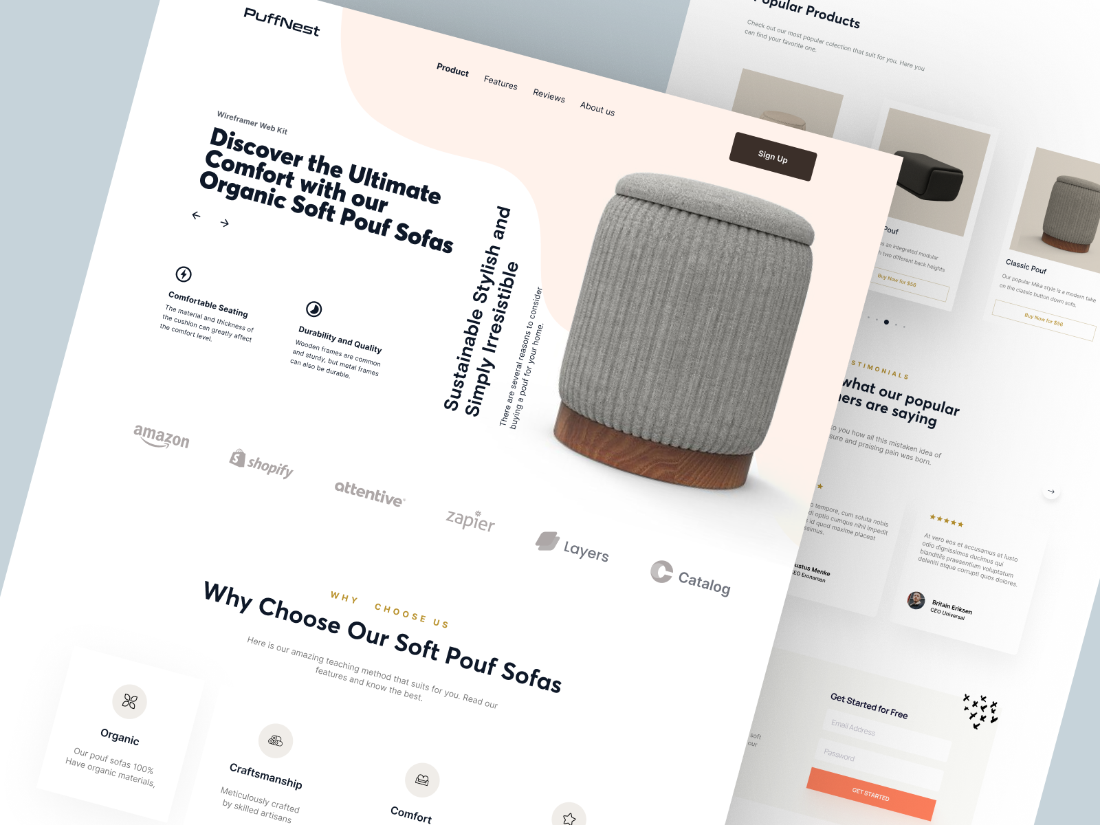 Example of PuffNest - Shopify Website Design for Furniture