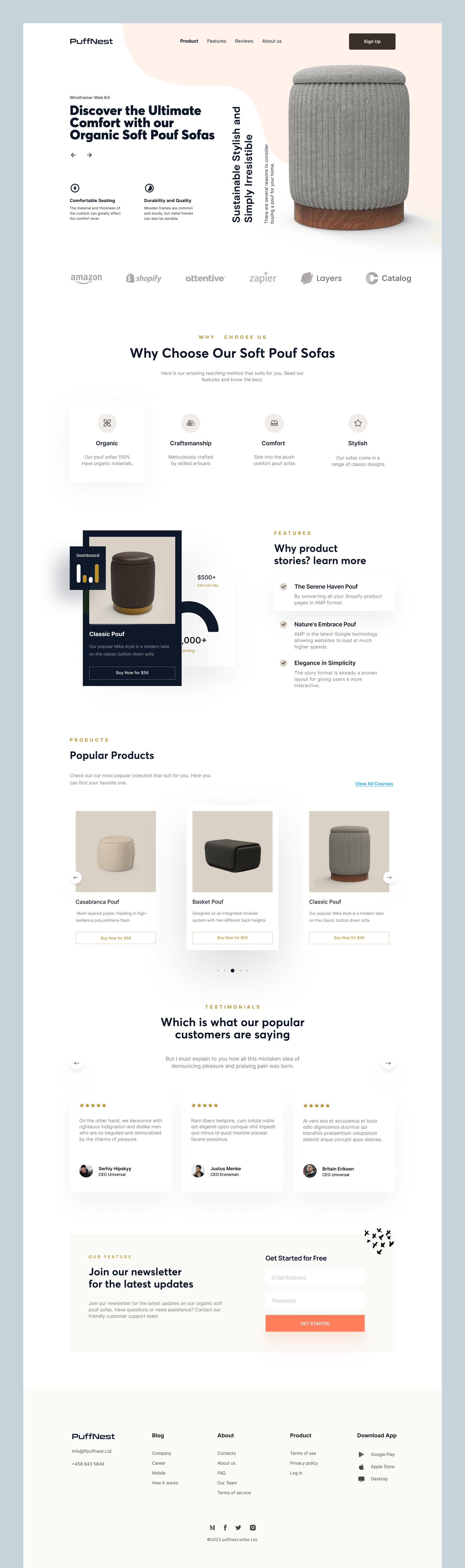 PuffNest - Shopify Website Design for Furniture by Mike Taylor for ...