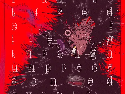 Unprecedented Events art cartoon chicken design drawing graphic graphic design illustration illustrator layout procreate retro type typography vector vintage