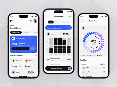 Nourify - Health Tracker Mobile App design health health app health mobile app health tracker health tracker app healthcare healthcare app mobile mobile app mobile design mobile health tracker mobile healthcare ui ui design uiux ux wellness wellness app workout