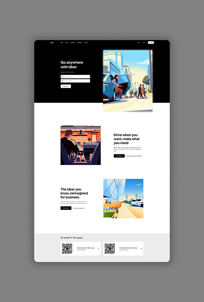 Uber website design practice branding graphic design ui