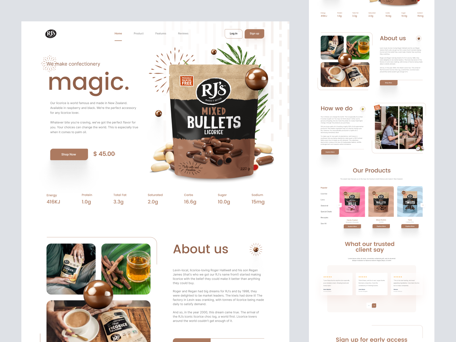 Example of RJS - Shopify Website Design for Coffee