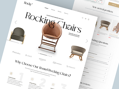 Rocky - Shopify Website Design for Furniture chairs ecommerce furniture homepage landing landing page product details product landing page product website shopify shopify designer shopify developer shopify furniture store shopify landing page shopify theme customization shopify website single product store store web design website