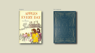 Apples Every Day Book Cover Re-Imagined aesthetic book book cover book design book insp clean design dribbble rebound flower illustration graphic design illustration modern plant illustration procreate redesign reimagined simple simple illustration