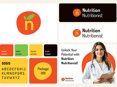 Nutrition Nutritionist Style Guide brand branding logo orange playful styleguide typography