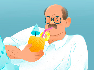 Feels like summer blue cocktail design drink fancy fun illustration men pineapple procreate summer