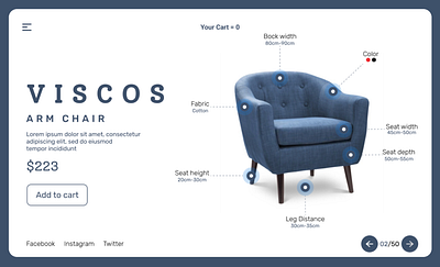 Furniture web shop landing page