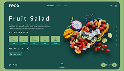 Food order landing page