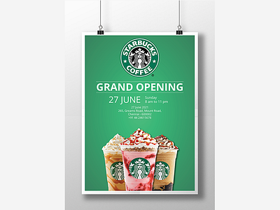 Starbucks Poster Design graphic design indesign mockup photoshop poster design