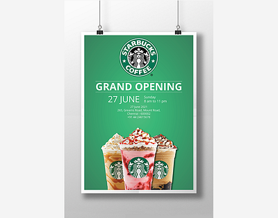 Starbucks Poster Design graphic design indesign mockup photoshop poster design