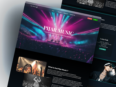 Pijar Music - Charity Event Landing Page charity concert event dark theme donation event modern music pijar music simple ui website design