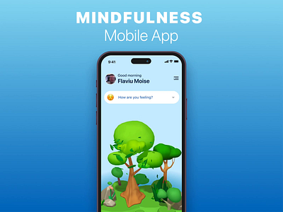 Mindfulness App Visual - 3D interaction 3d 3d animation animation app design graphic design interaction design meditation mindfulness mobile app design motion graphics relaxing spline ui ui ux user interface