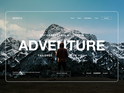 Mountain Trails Landing Page / Website adventure design adventure website modern website mountain trails website mountain website web design and development webpage design website design website design and coding website developer