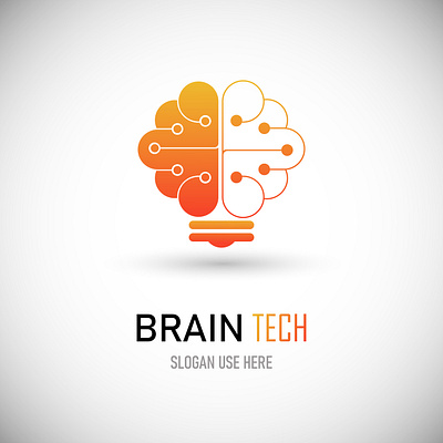 Minimalist Brain tech logo abstract logo brain tech logo branding bulb logo colorful logo custom logo design graphic design illustration logo vector