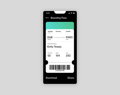 DailyUI #024 Boarding Pass challenge dailyui figma ui