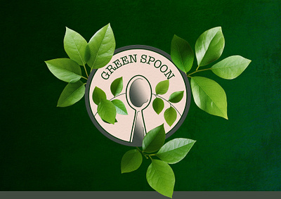 GREEN SPOON branding coffe graphic design green logo spoon