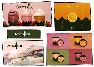 Ice Cream branding eco fresh fruits graphic design ice cre logo logo design natural package spoon strawbery