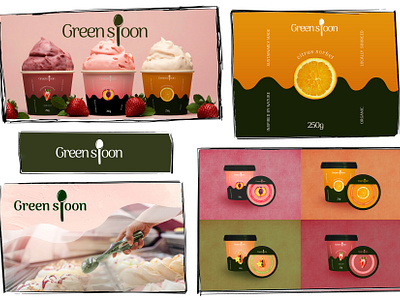 Ice Cream branding eco fresh fruits graphic design ice cre logo logo design natural package spoon strawbery