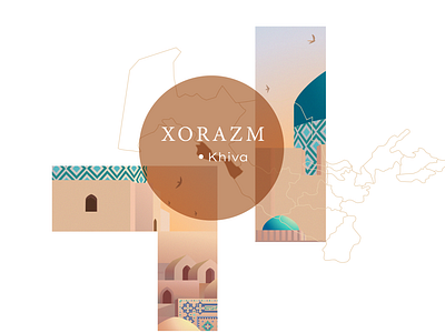 Illustration - Along the silk road, Uzbekistan ancestral ancient architecture bukhara camel city desert divine illustration illustrator luxury monument oriental parfum spiritual storytelling tiles travel travel illustration uzbekistan