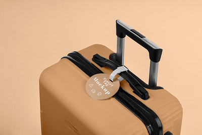 Suitcase Tag Mockup airport branding design graphic design label logo mockup suitcase tag travel