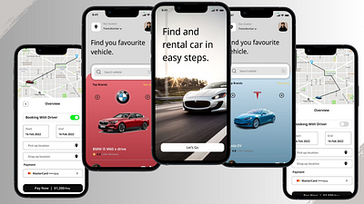 Car Rental App UI/UX Design app booking booking app car design dribble figma practise rental ui ui ux ux