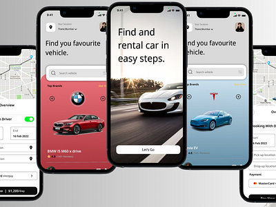 Car Rental App UI/UX Design app booking booking app car design dribble figma practise rental ui ui ux ux