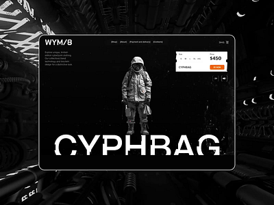 WYM/8 Website for an Online Store of Men's Clothing animation cyberpunk dark ecommerce future futuristic landing page product design store web design website