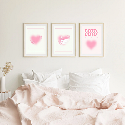 Coquette pink mockup wall art canva coquette design graphic design pink print printable wallart